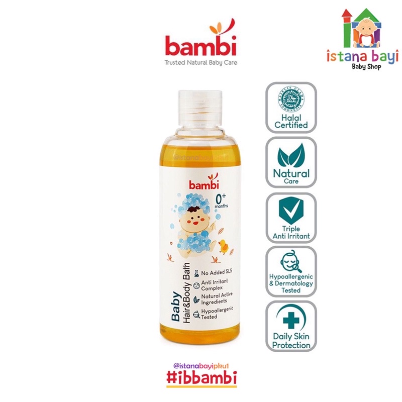 Bambi Hair And Body Bath - Sabun shampoo bayi 200ml