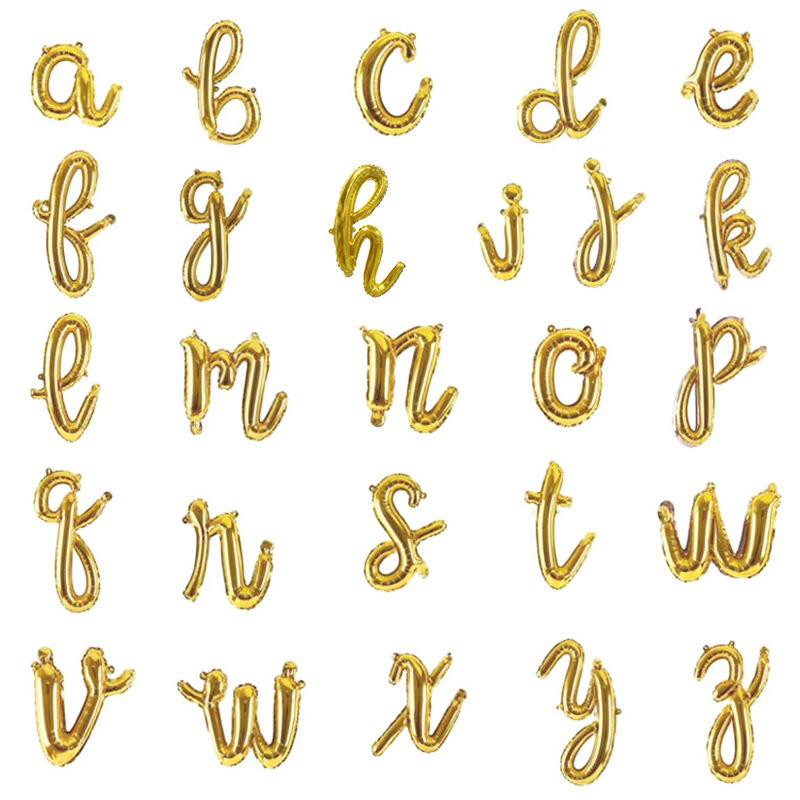 Balon Huruf Sambung Gold 18 inch A-Z