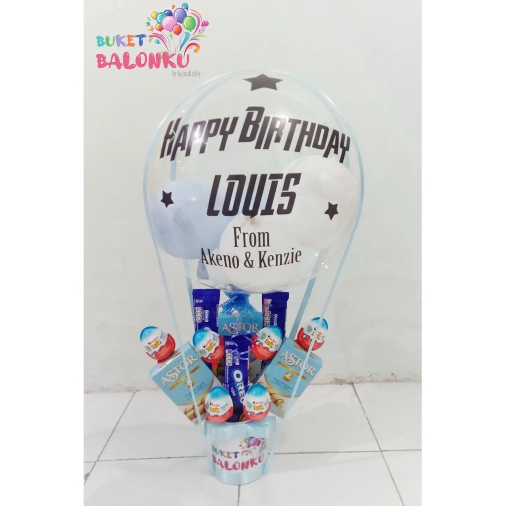 Snack bucket | bucket balon | hadiah ulang tahun | hampers balon series (BALON SUDAH DI TIUP)