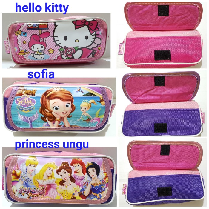 

Murah Kotak / Tempat Pensil Karakter Anak Hello Kitty Princess Sofia Frozen Limited
