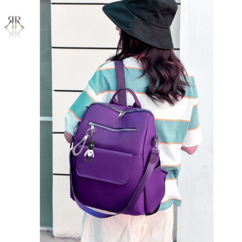 Tas Multifungsi Ransel Wanita Stylish Backpack Cewek Korean tas punggung Hitam Free gantungan