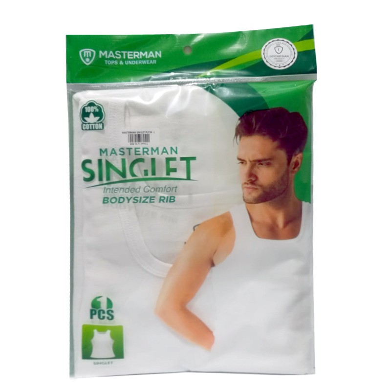 Singlet Pria Kaos dalam Pria Kaos tanpa lengan T-shirt Kaos Singlet Masterman Singlet 100% Cotton