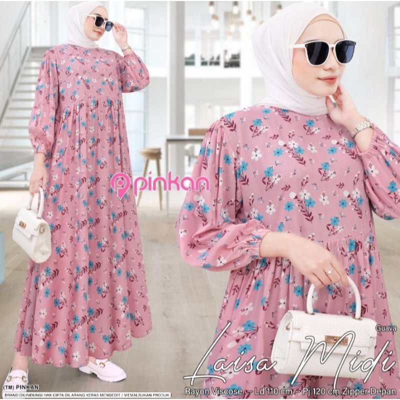 DRESS LAISA MIDI || FASHION GIRL || ORI SOLO