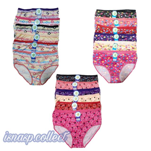 Celana Dalam Wanita Jumbo Big One Size Free Size 5L Underwear Motif Manmeijiao