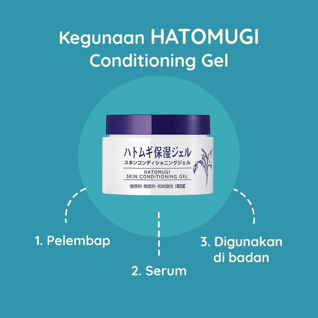 HATOMUGI BPOM Skin Conditioner 500mL Conditioning Gel 180g Made in Japan ORI 100 persen (VIC)