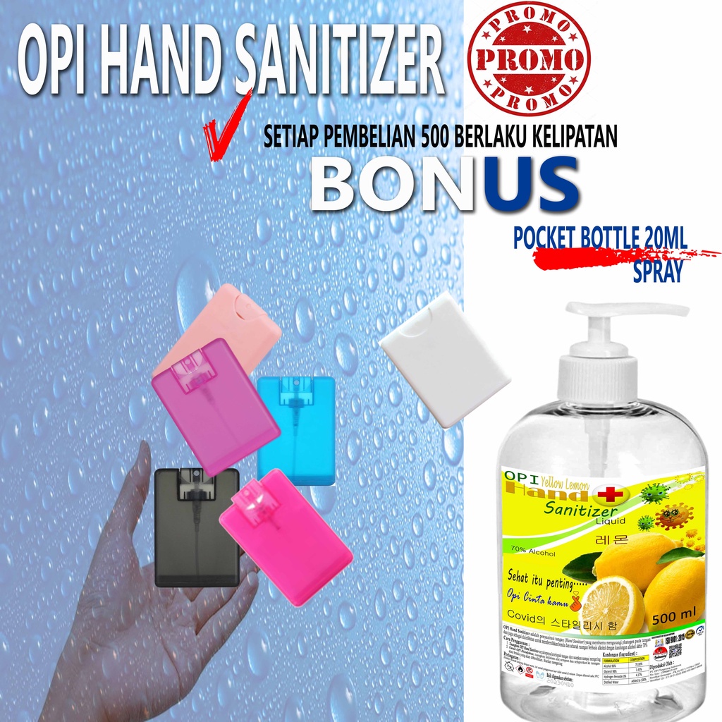 Hand sanitizer 500 ml cair gratis botol pocket 20ml sudah ada izin edar resmi by Oke sabun suplayer 2