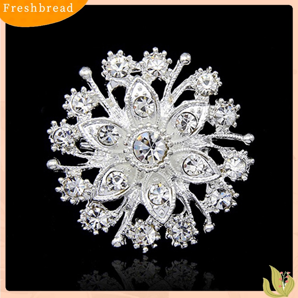 [ TERLARIS]Breastpin Shiny Anti-rust Women Flower Heart Rhinestone Brooch Pin for Wedding