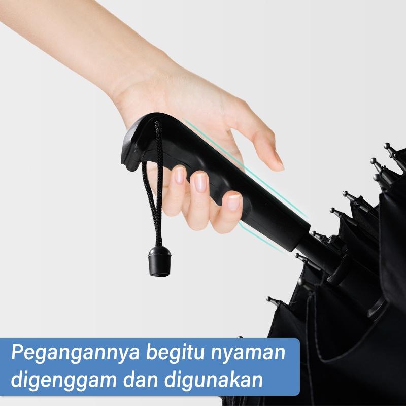 Letyeah &amp; Anantagt Payung gagang panjang polos Besar Jumbo Buka otomatis Sturdy Black Golf Umbrella