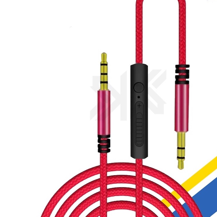 KABEL AUDIO AUX WITH VOLUME DARI HP KE SPEAKER/MOBIL/HEADPHON