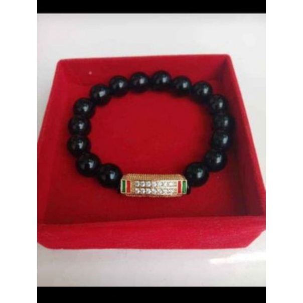 GELANG GIOK COMBI PIPA CANTIK/giok asli giok hitam.