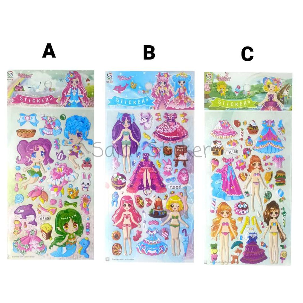 

Gambar Tempel Sticker Timbul Stiker Anak Karakter Princess Mermaid II