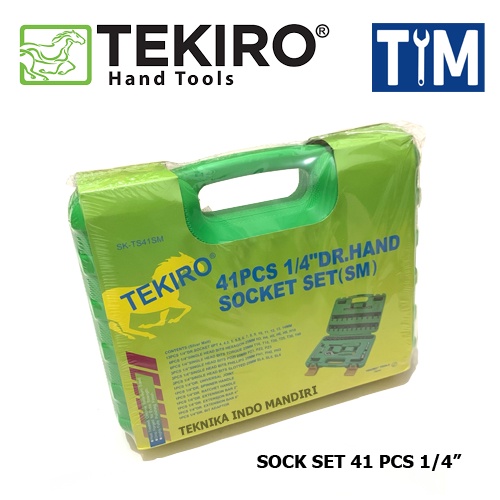 TEKIRO Sock Set 41 PCS 1/4&quot; ( 4 - 14 MM ) 6PT / Kunci Sok Set 41 PCS