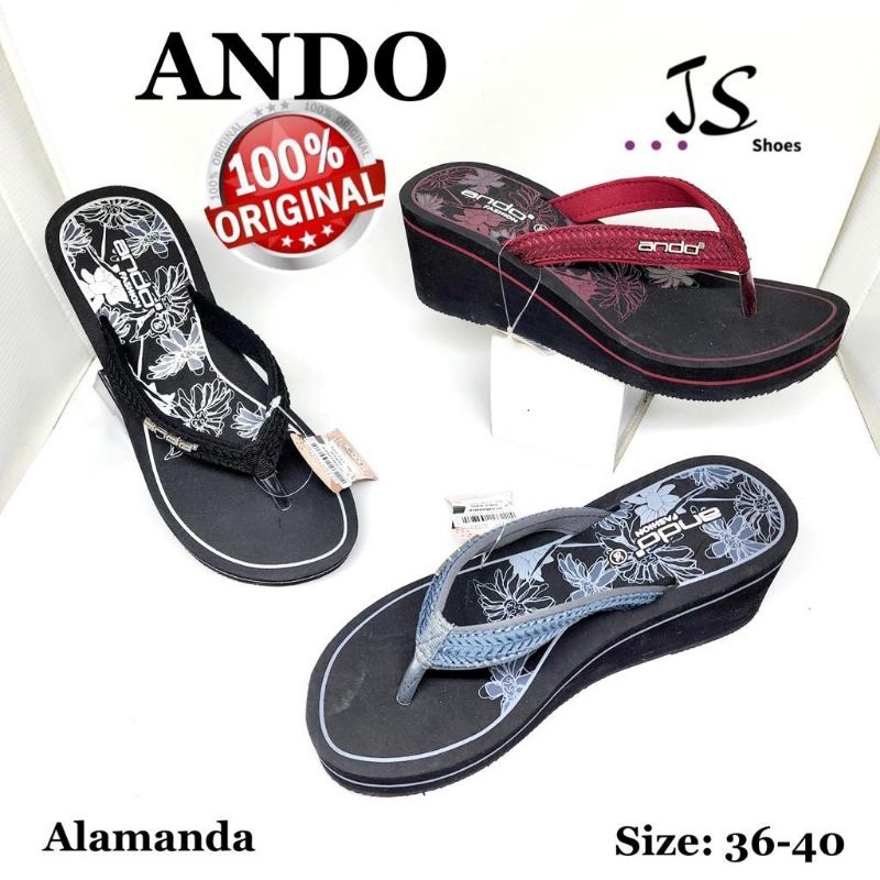 ANDO ALAMANDA - SANDAL JEPIT WEDGES SPON WANITA DEWASA ANDO ORIGINAL