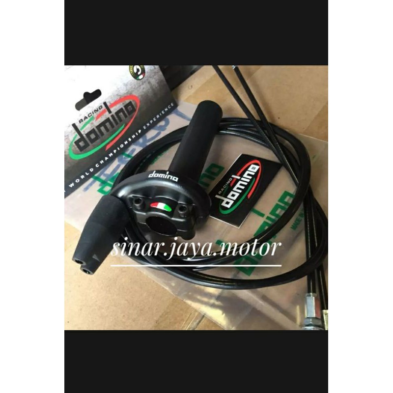 Gas Spontan DOMINO + L Gas Cnc + 2 Kabel Gas Serat Sonic Satria fu Vixion Vario universal kabel 2