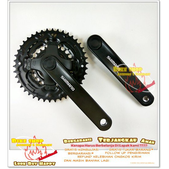 K35B Crank Sepeda MTB dll Original Shimano TY 301  Hitam Alloy
