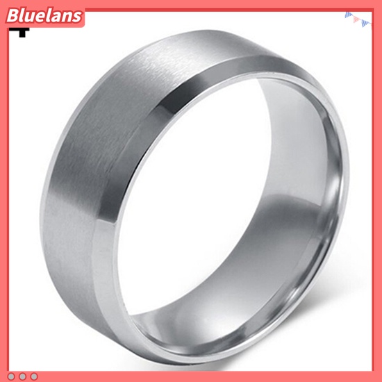 Bluelans Cincin Titanium Steel Lapis Emas 18K Lebar 8mm Ukuran US 5-14 Untuk Pria / Wanita