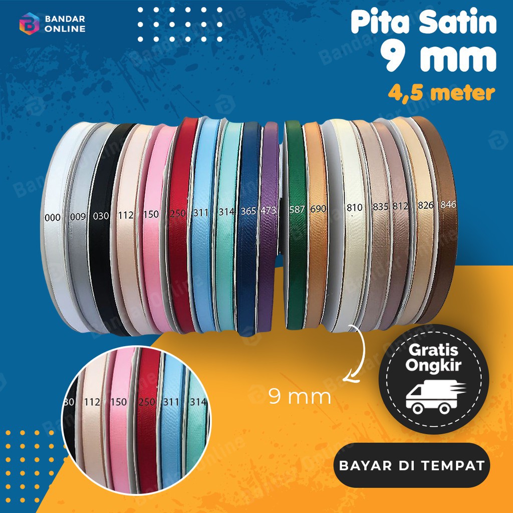 

DISKON Pita Satin Import Double Faced 9 mm Per 4,5 Meter