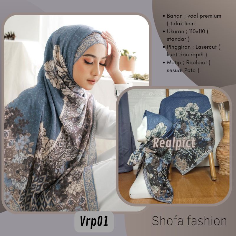 (vrp 01)Hijab jilbab kerudung segiempat voal motip premium lasercut scarf best seller