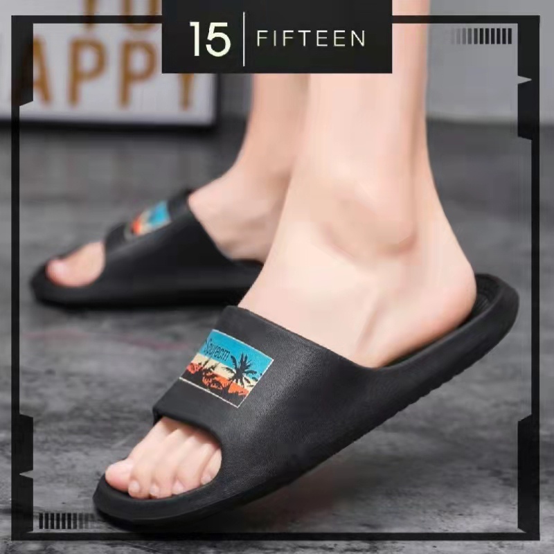 15 SHOP --- Kinbos - Sandal Pria / Sendal cowok / Sandal slip on 9529