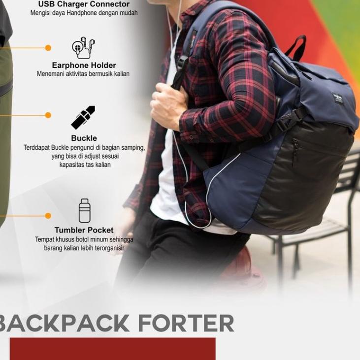 ➺ Tas Ransel Cowo Waterproof Backpack Forter Tas Outdoor Tas Punggung Cowo Anti Air Anti Sobek Tas B