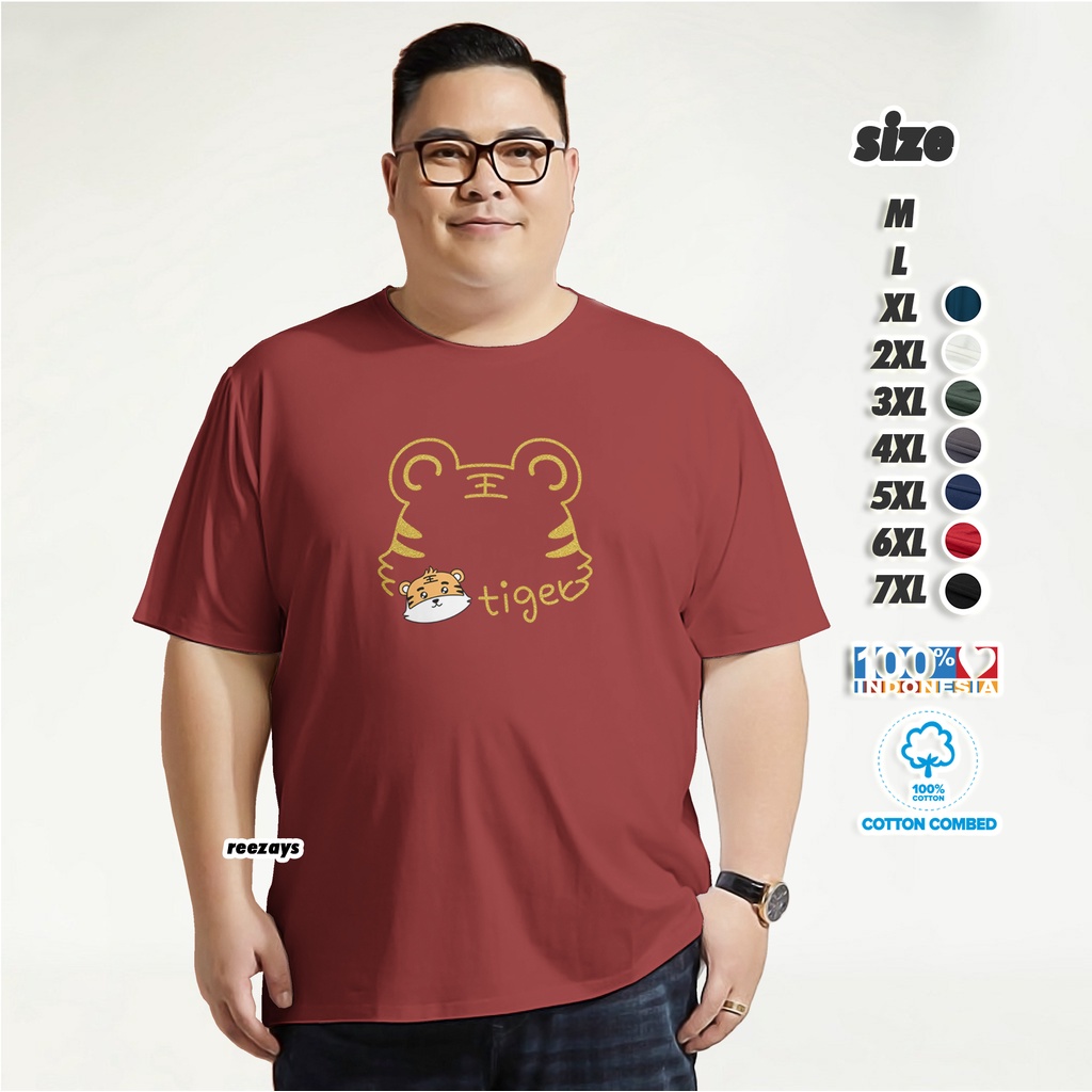 KAOS IMLEK HARIMAU 2022 BAJU IMLEK PRIA MACAN TIGER KASO PRIA JUMBO TSHIRT COTTON COMBED 30s UKURAN 