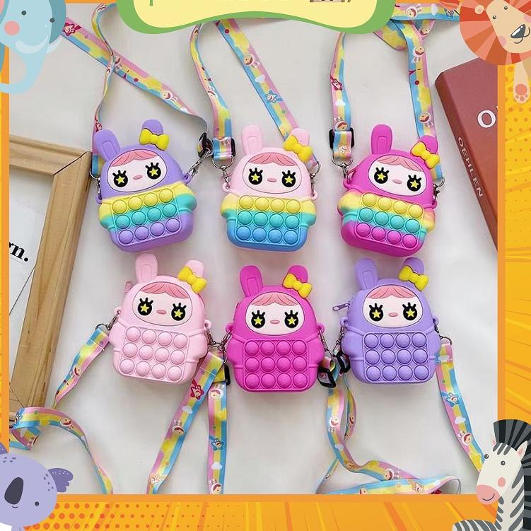 TAS SELEMPANG ANAK POP IT RUBBER JELLY / SLING BAG FASHION LUCU IMPOR LAKI PEREMPUAN COWOK CEWEK  - 