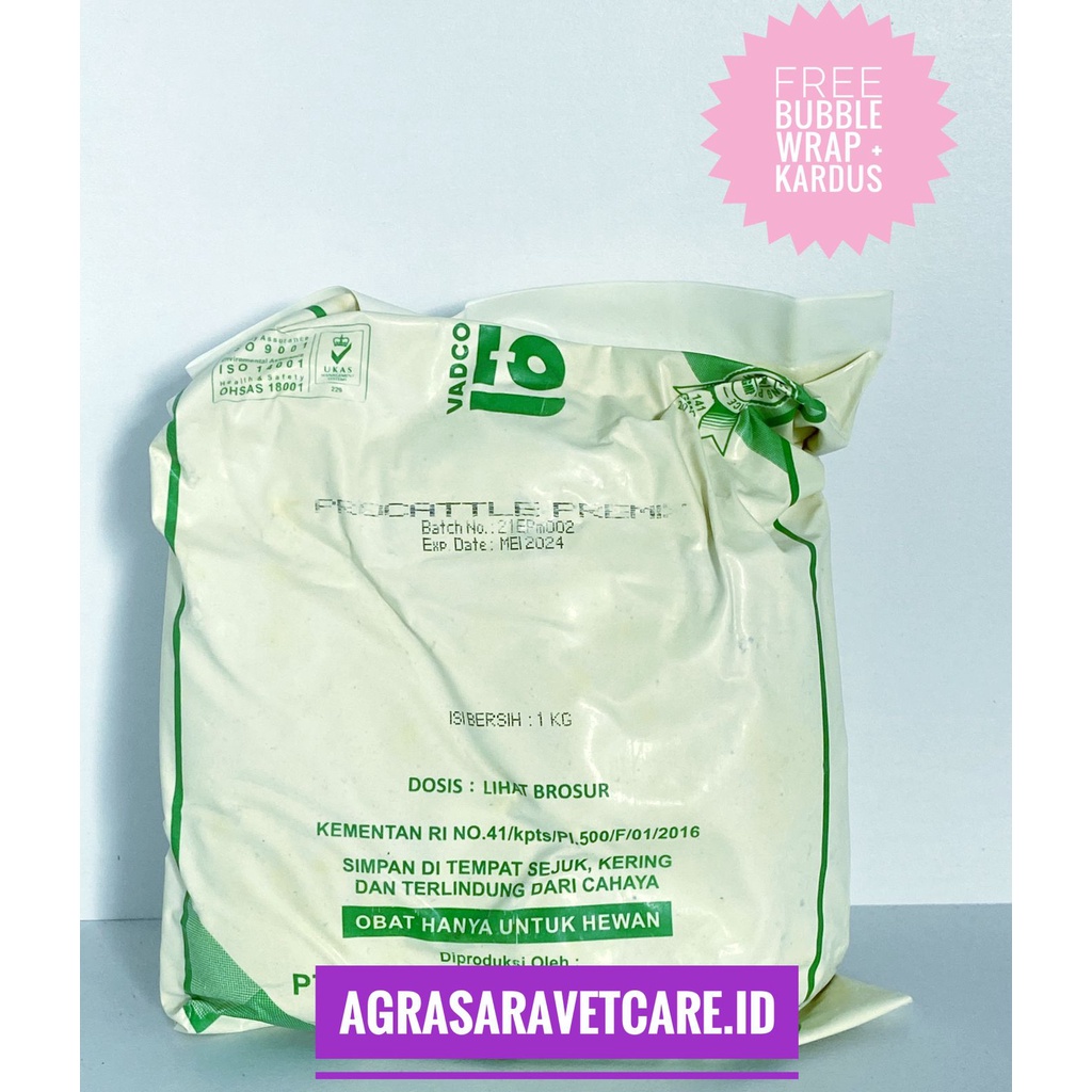 PROCATTLE PREMIX 1 Kg VADCO  - PRO CATTLE Premix VADCO Vitamin Mineral Sapi Potong Perah Kambing
