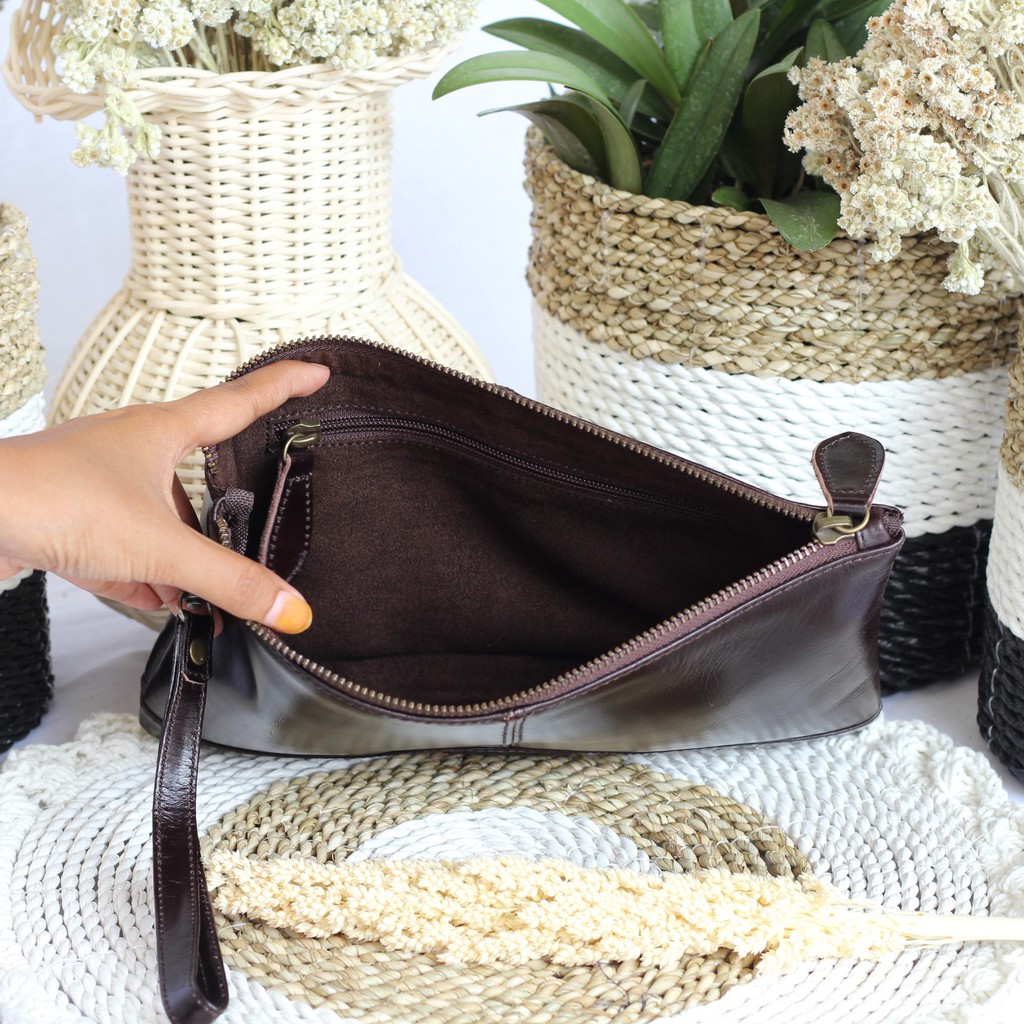 TERLARIS !! CLUTCH KULIT SAPI ASLI PRIA DAN WANITA NEVARA / FREE GRAVIR NAMA DI POUCH