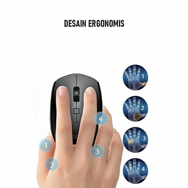 ROBOT Mouse Wireless Optical 2.4Ghz 1600 DPI Power ON/OFF M205 Termurah - ORIGINAL-2