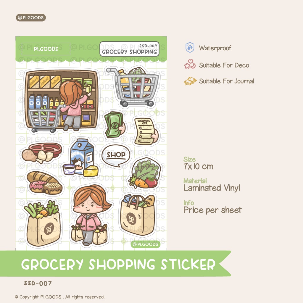 

Grocery Shopping Deco Sticker [Pi.Goods SSD-07]