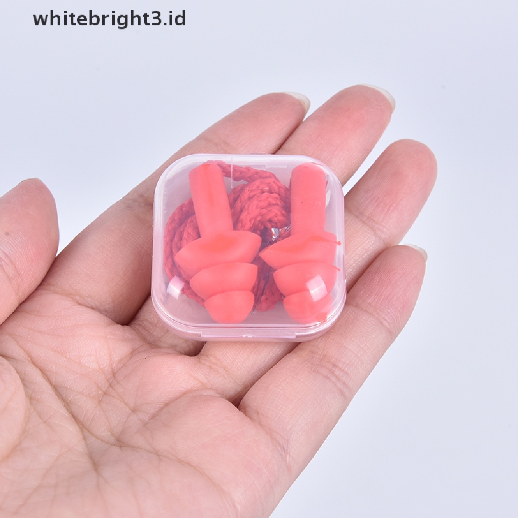 {whitebright3.id} Silicone Ear Plugs Sleep Earplugs Noise Reduction Swimming Earplugs With Rope ,