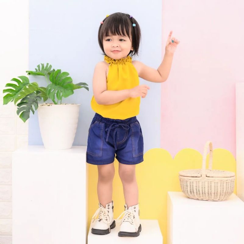 Gempita Blouse Atasan Bayi Perempuan 0-3 Tahun / Atasan Anak Ruffle Tank Top Crepe Premium