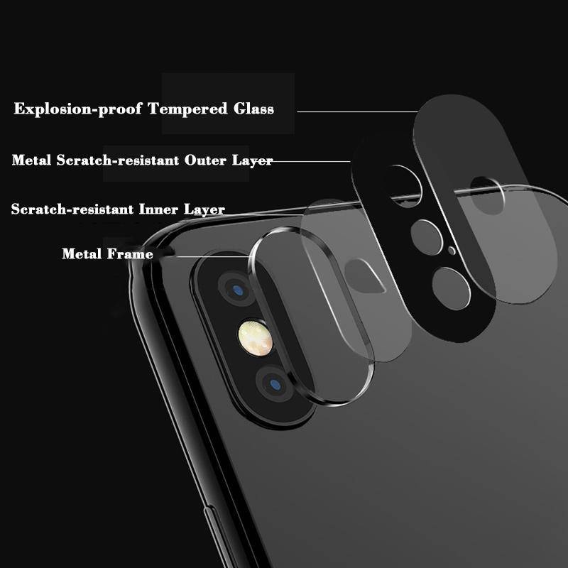 Tempered Glass Pelindung Lensa Kamera Belakang iPhone X XS XR XsMax Dengan Frame Metal