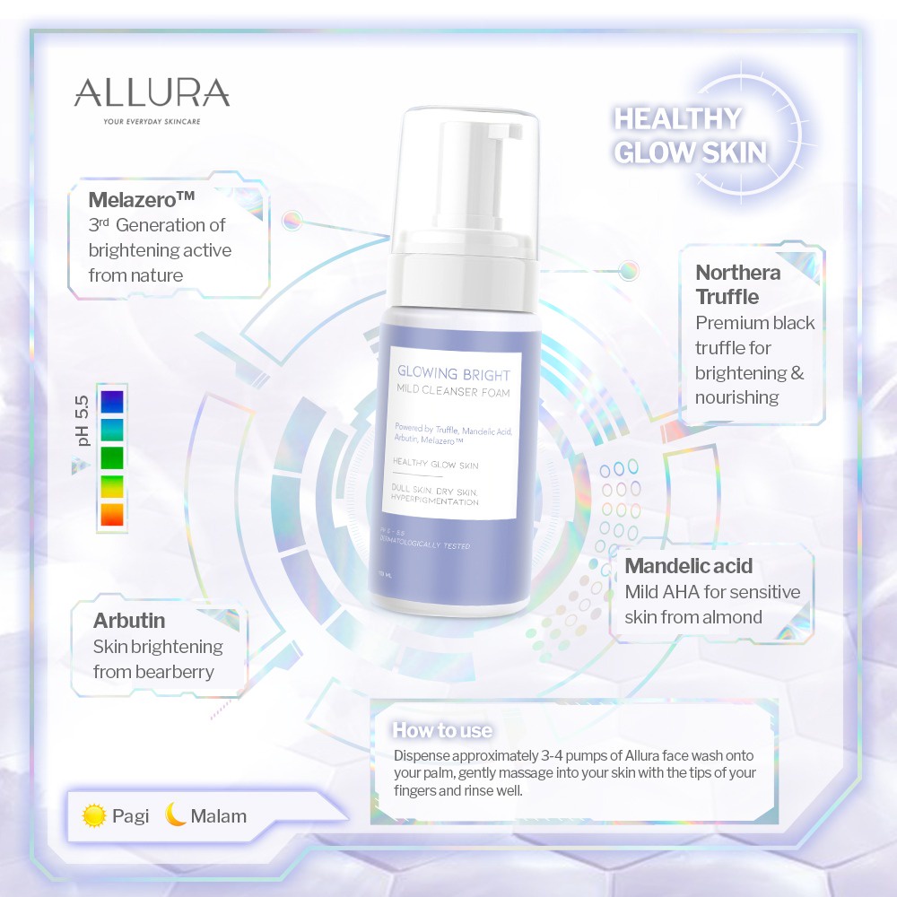 ALLURA Cleanser Foam Hydralife / Oil Control / Glowing / Acne Buster - 100gr