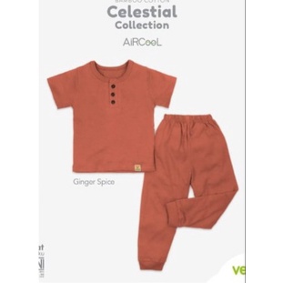 Velvet Junior celestial bamboo cotton Baju pendek  celana panjang