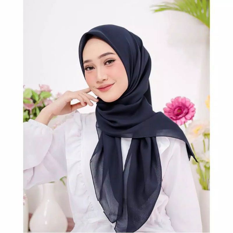 JILBAB SEGI EMPAT POLLY COTTON PREMIUM SQUARE HIJAB