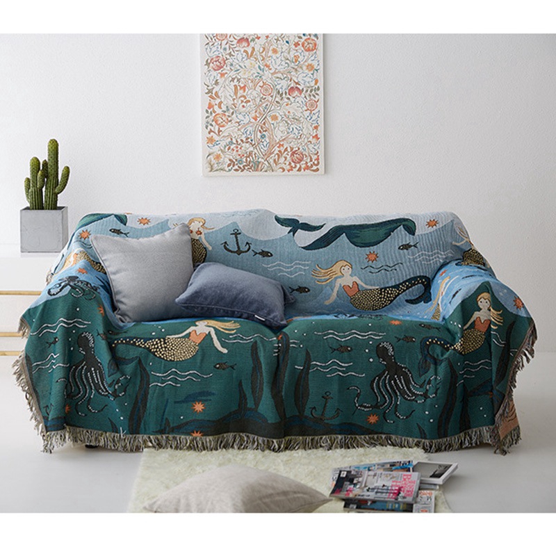 Selimut Sofa Model Rajut Desain Putri Duyung Lucu Untuk Ruang Tamu Shopee Indonesia