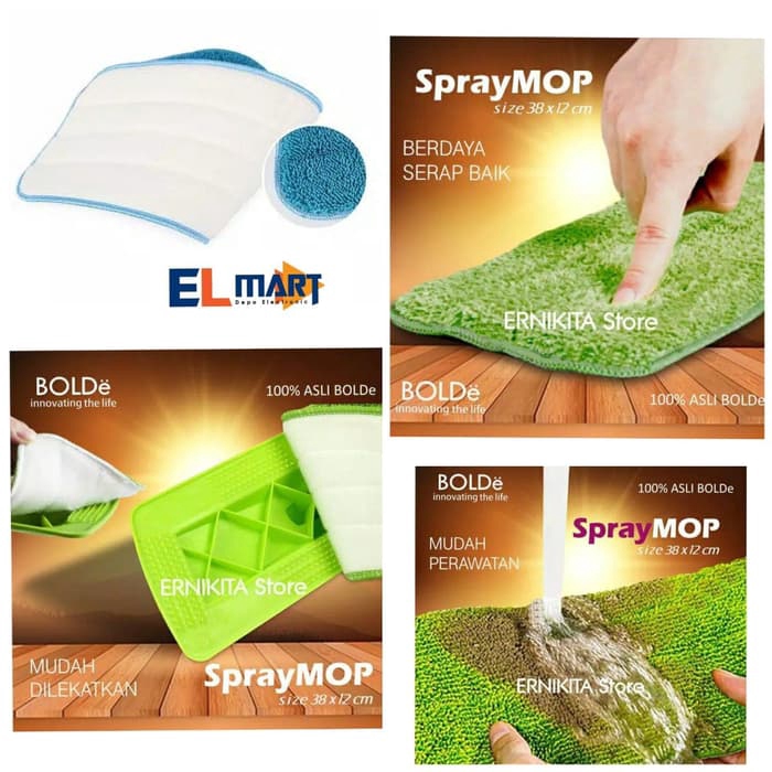 Refill spray mop ultima BOLDe ori kain pel microfiber 1 SET 3PC