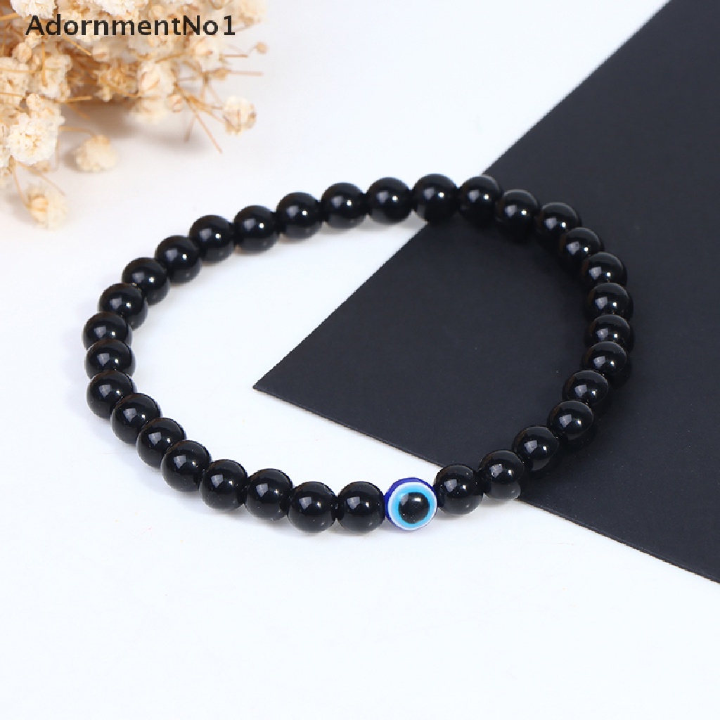 (AdornmentNo1) Gelang Tangan Manik-Manik Batu Alam Motif Mata Iblis Turki Untuk Pria / Wanita / Yoga