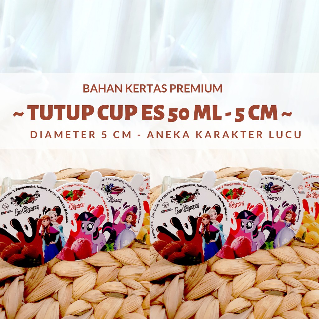 Tutup Paper Cup Es Krim / Kertas Penutup Cup Es Krim/ Jual Tutup 50ML,60ML DAN 100ML