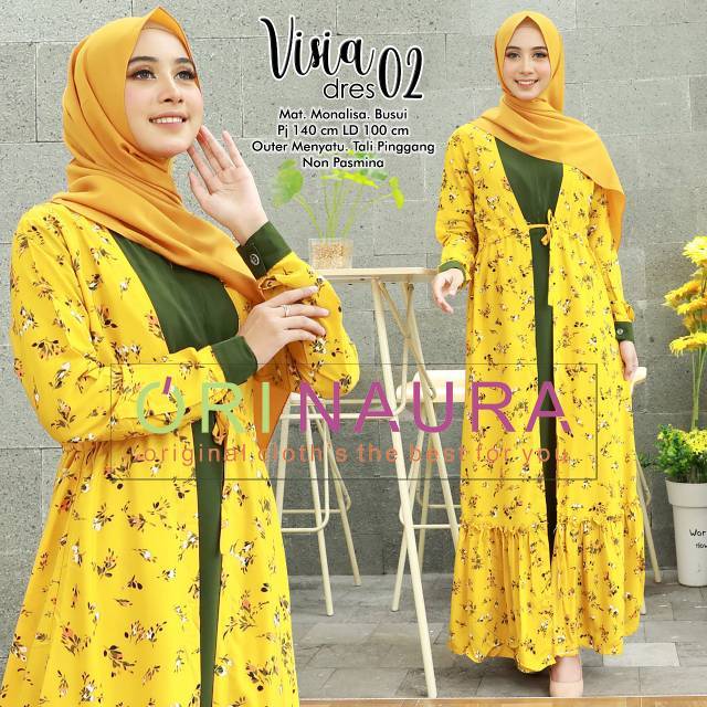 Visia Dress Syari 02 Asli Label Ori Naura