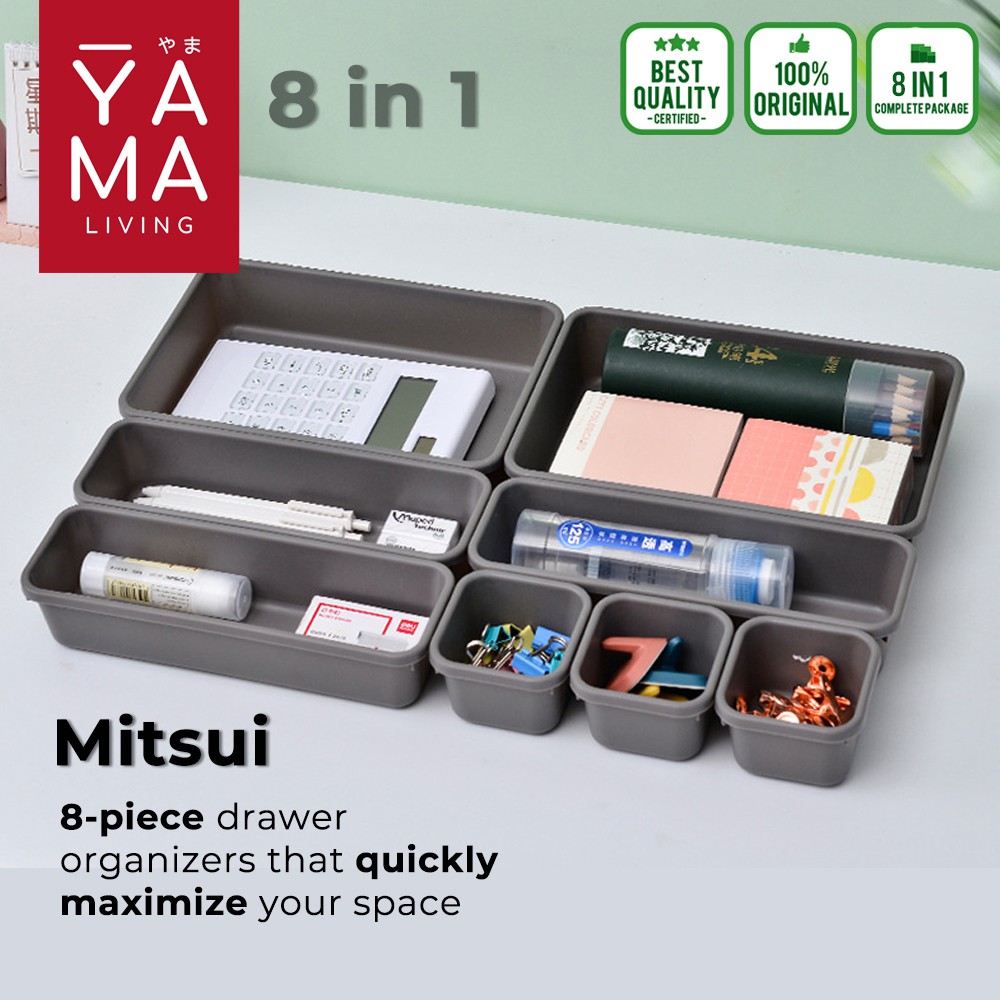 YAMA MITSUI 8in1 Drawer Divider Kotak Pembatas Organizer Laci Penyimpanan Multifungsi