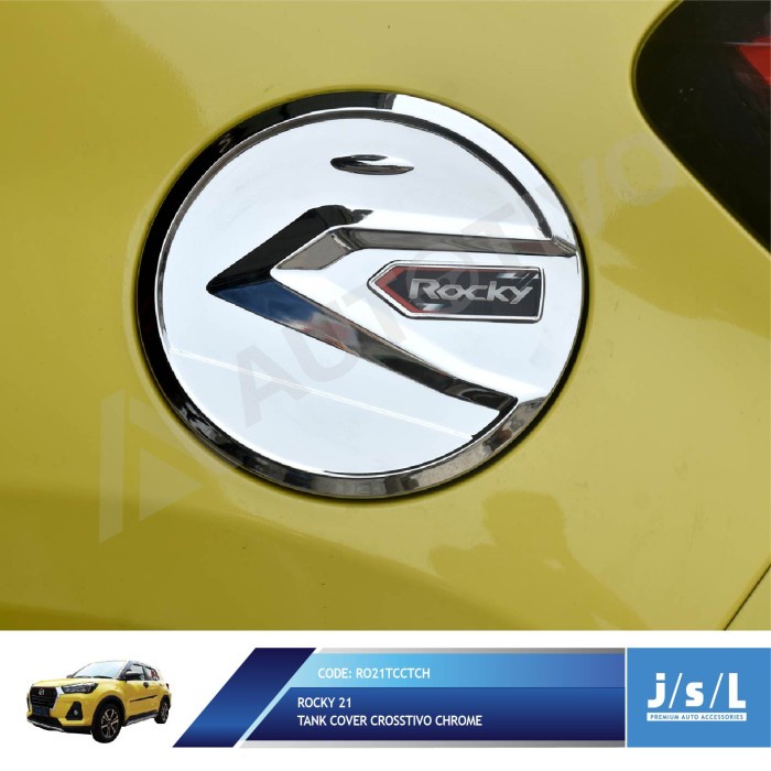 Aksesoris Fariasi Tambahan JSL Tank Cover Daihatsu Rocky 2021 Tutup Tangki Crostivo Chrome Original 