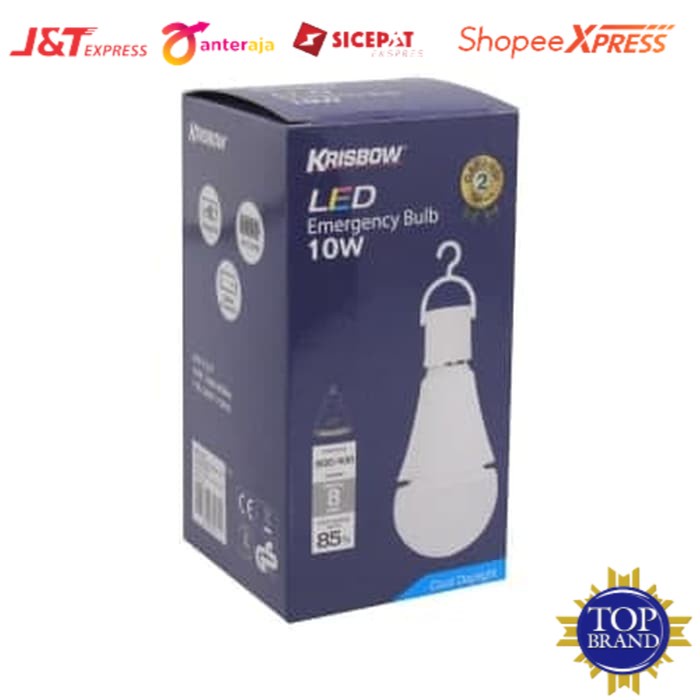 RUPA krisbow emergency darurat Bohlam lampu LED 10 watt putih