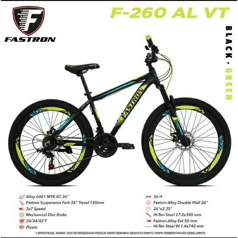 Sepeda MTB 26 inch gunung Fastron F 260 AL VT