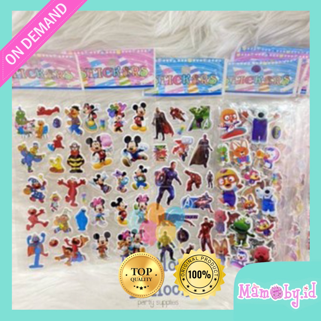 

Sticker 3D karakter anak Unicorn Strawberry Paw petrol Octonauts Princess Mermaid Dragonball