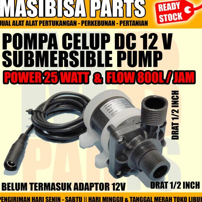 Dinamo Pump / Pompa Celup / Submersible 12V Aquarium / Hidroponik