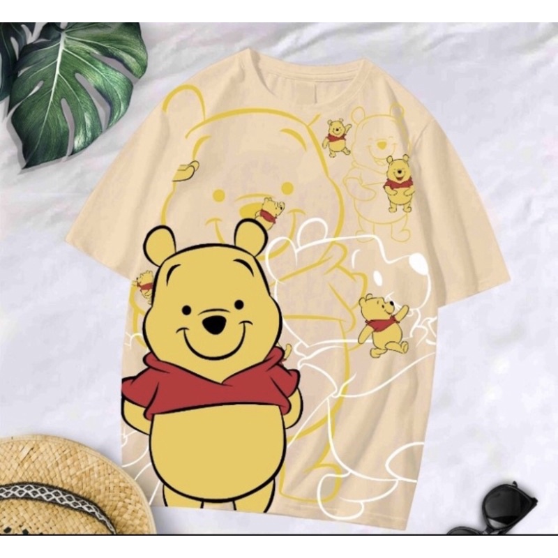 Baju kaos wanita atasan oversize xl tee t-shirt remaja abg dewasa perempuan Winnie the pooh