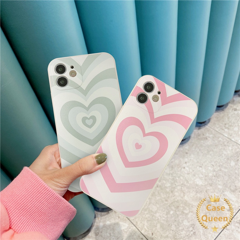 INS Gradient Case For iPhone 6 6s 7 8 Plus iPhone XS MAX X XR SE 2020 11 12 Pro Max Pink  Green Love Hear Cute Soft TPU Back Cover