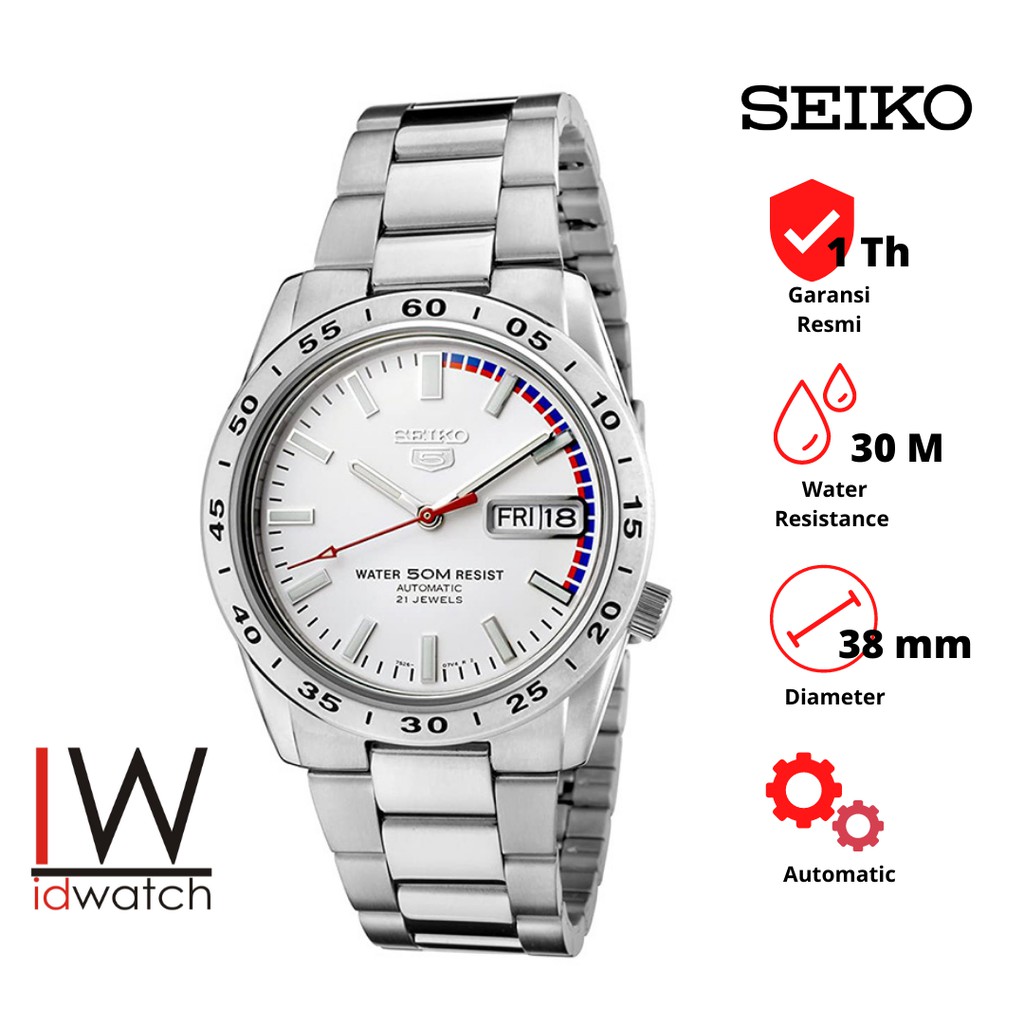 Seiko 5 SNKE07K1 Automatic Jam Tangan Pria Original SNKE07 Cowok Strap Rantai Stainless